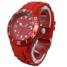 Red Passion Rotierende Lünette Silikonarmbanduhr